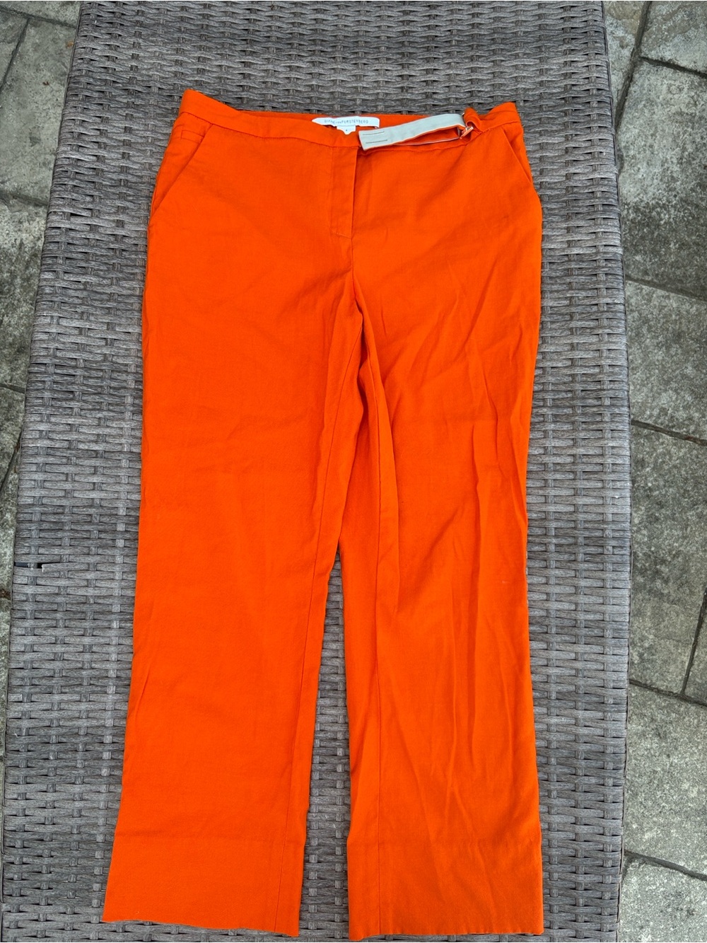 Diane Von Furstenberg Orange Wide-Leg Pants